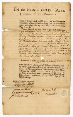 Probated will of William Lawler, 1773