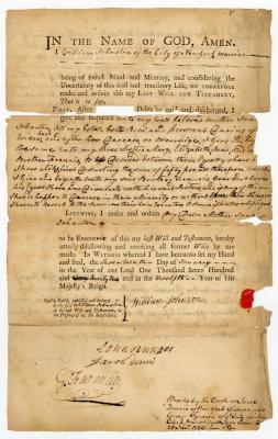 Probated will of William Johnston, 1773