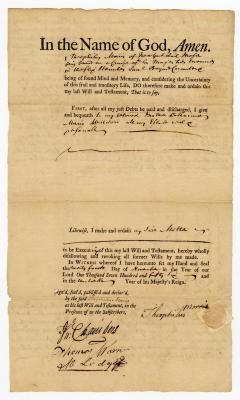 Probated will of Theophilus Morris, 1773
