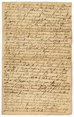 Probated will of Abraham Swaim, 1773