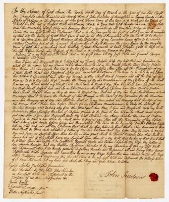 Probated will of John Snedeker, 1773
