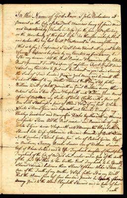Probated will of John Richardson, 1773