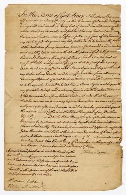 Probated will of Prudence Carman, 1774