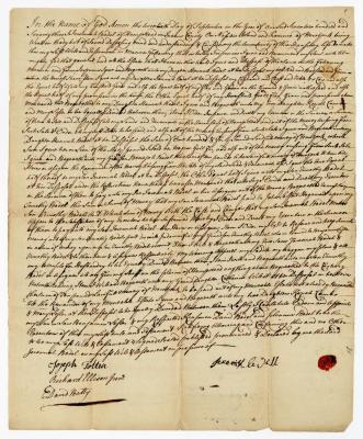 Probated will of Jeremiah Bedell, 1774
