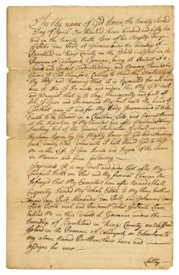 Probated will of Peter Van Pelt, 1773