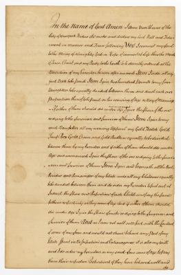 Probated will of Anne Van Horne, 1773