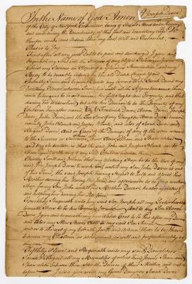 Probated will of Joseph Devoo, 1774