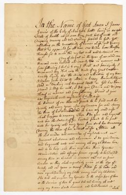 Probated will of James Jarvis, 1774