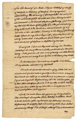 Probated will of Jane Keteltass, 1774