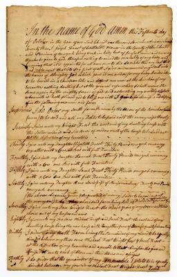 Probated will of Joseph Frost, 1774
