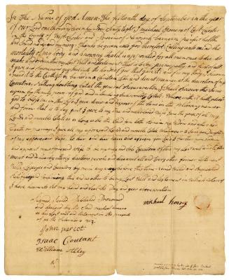 Probated will of Michael Honrey, 1774
