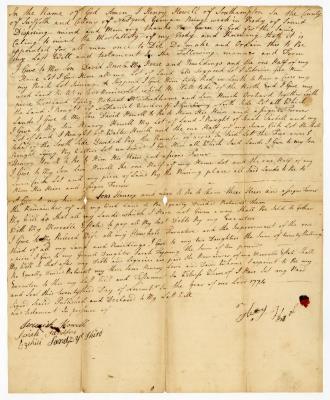 Probated will of Henry Howell, 1774
