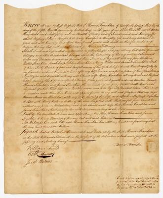 Probated will of Thomas Franklin, 1774