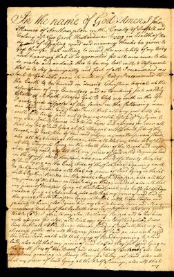 Probated will of John Haines, 1774