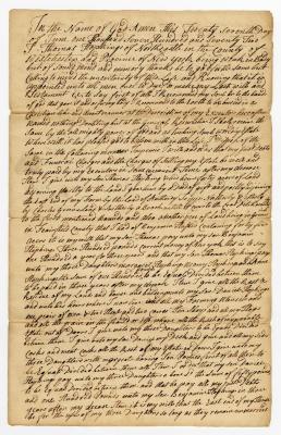 Probated will of Thomas Hopkins, 1774