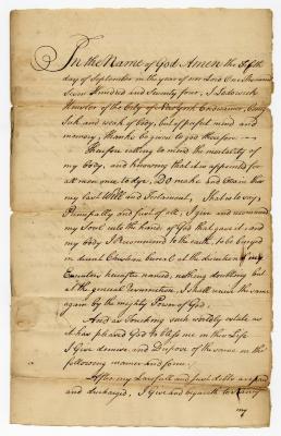 Probated will of Lodowick Hinsler, 1774