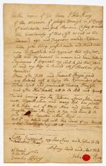 Probated will of John King, 1774