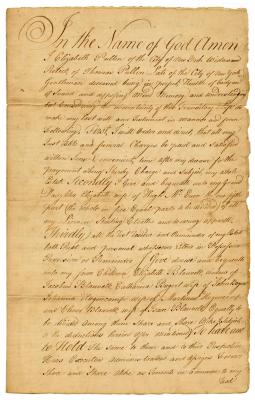 Probated will of Elizabeth Pullin, 1774