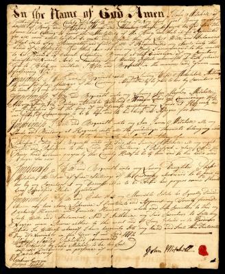 Probated will of John Mitchell, 1774