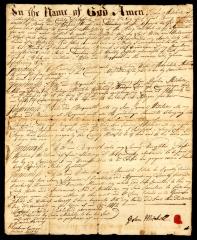 Probated will of John Mitchell, 1774