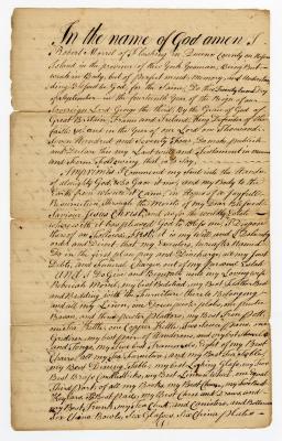 Probated will of Robert Morrell, 1774