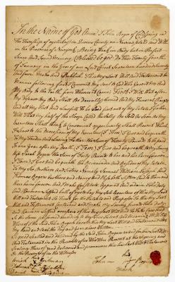 Probated will of John Rogers, 1774