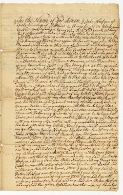 Probated will of John Neefyes, 1774