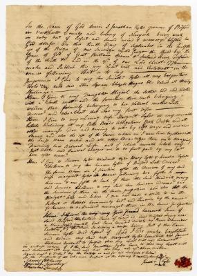 Probated will of Jonathan Tyler, 1774