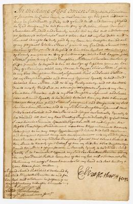 Probated will of Elizabeth Thurston, 1774
