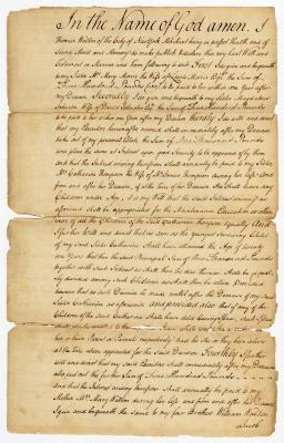 Probated will of Thomas Walton, 1774