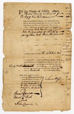 Probated will of Thomas Woosly, 1774