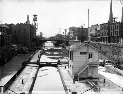 Erie Canal. View showing upper lock