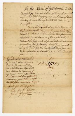 Probated will of Nathan Friez, 1775