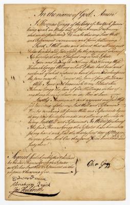 Probated will of Thomas Grigg, 1775
