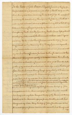 Probated will of Elizabeth Clarkson, 1775