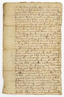 Probated will of James Carr, 1775