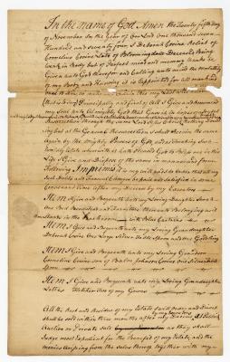 Probated will of Deborah Cozine, 1775